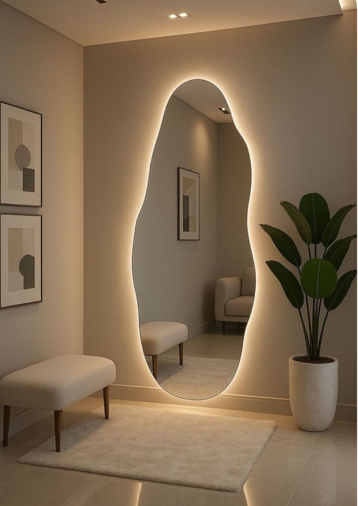 Espelho LED Modelo Bless - Espelhos Orgânicos LED