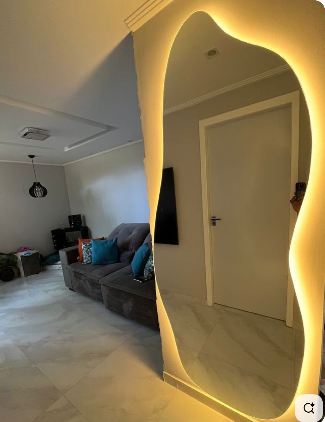 Espelho LED Modelo Aurora - Espelhos Orgânicos LED